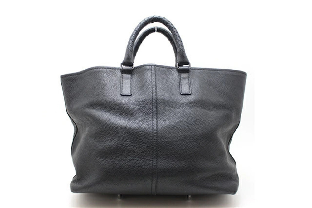 BOTTEGA VENETA Embossed Leather Handbag Black